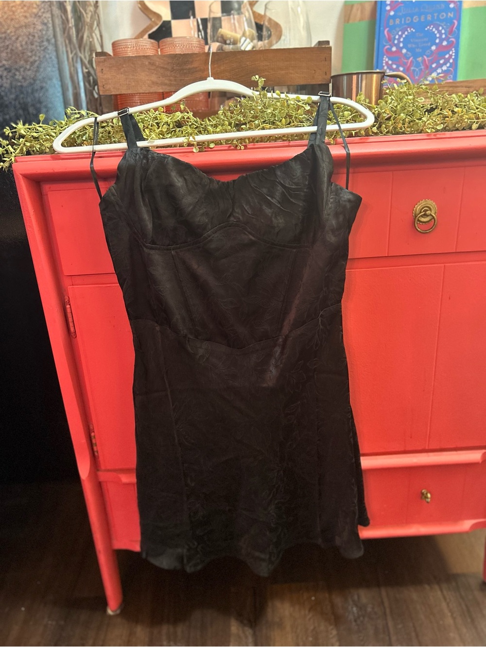 Classic Black Mini Slip Dress with Subtle Texture